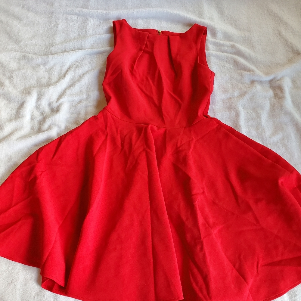 RED A-line skater dress